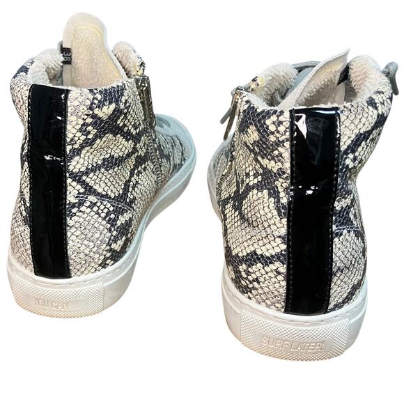 P448 You Can Surf Later Women’s Cream Snakeskin High Top Skate Sneaker-EU 38 - Picture 5 of 11